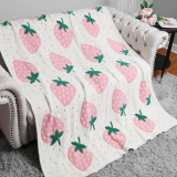 Strawberries Throw Blanket Strawberries Throw Blanket flat lay