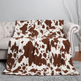 Cow Throw Blanket in Brown and White