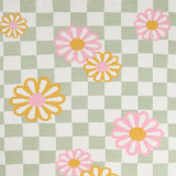 Floral Checkered Throw Blanket multi-color folded