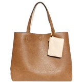 2-in-1 Simple Tote Bag & Coin Purse Set in Brown
