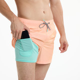 Party Pants Men's 5" Happy Hour Shorts Coral full view