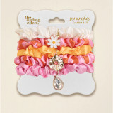 The Darling Effect Scrunchie Charm Set in Sicily Stripes Pink