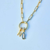 Pura Vida Harper Round Charm Chain Necklace in Gold front view