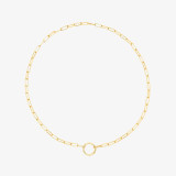 Pura Vida Harper Round Charm Chain Necklace in Gold full length