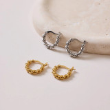 Pura Vida Women's Twisted Dome Hoop Earrings side angle