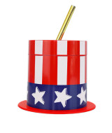 Packed Party Hats Off To The USA Sipper Cups red white and blue product shot