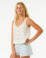 Rip Curl Women's Classic Surf II Tank Top in Bone back view