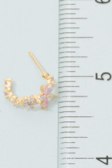 Fame Gold Dipped Multi Flower Dangle Earrings close-up detail