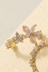 Fame Gold Dipped Multi Flower Dangle Earrings side angle
