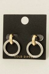 Fame Gold Dipped Two Tone Hoop Earrings detail view