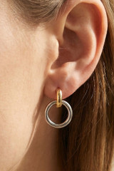 Fame Gold Dipped Two Tone Hoop Earrings detail view