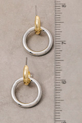 Fame Gold Dipped Two Tone Hoop Earrings detail view