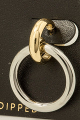 Fame Gold Dipped Two Tone Hoop Earrings detail view
