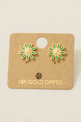 Mini Daisy Flower Stud Earrings in Mint