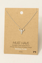 Buffalo Head Pendant Necklace in Silver