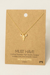 Buffalo Head Pendant Necklace in Gold