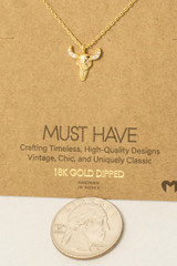 Fame Buffalo Head Pendant Necklace detail view
