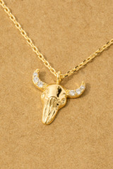 Fame Buffalo Head Pendant Necklace close-up detail