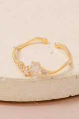 Fame Gold Dipped Wavy Star Ring close-up