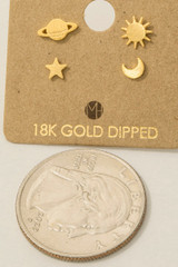 Mini Planet Sun Star Moon Earrings