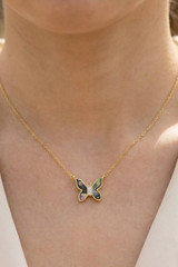 Fame Mini Butterfly Pendant Necklace detail close-up