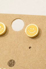 Fame Smiley Face Stud Earrings detail view 1