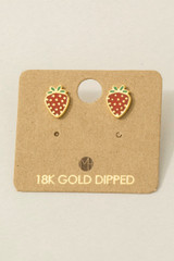 Fame Strawberry Stud Earrings back detail view