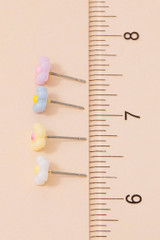 Fame Multi Colored Acrylic Flower Stud Earrings Set detail view