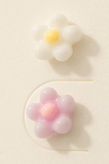 Multi Colored Acrylic Flower Stud Earrings Set