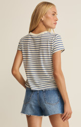 Z Supply Women's Junie Striped Tee in True Navy front view