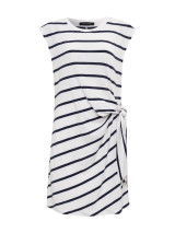 Sanctuary Women's Side Tie T-Shirt Dress in White/Navy Stripe