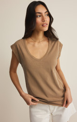 Z Supply Per Diem V-Neck Tee Eclipse side