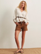 Sanctuary Women's Wander On Shorts in Toasted Coconut detail