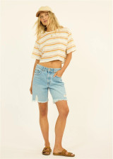 SISSTR Women's Salt & Sol Short Sleeve Knit Tee in Sea Salt