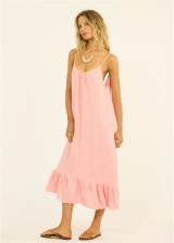 SISSTR Women's Beach Cruiser Woven Midi Dress in Coral Kiss