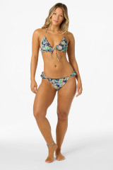 O'Neill Women's Mermaid Floral Loveland Triangle Bikini Top in Navy