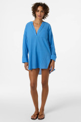 O'Neill Women's Belizin Long Sleeve Cover-Up Dress in Blue side view