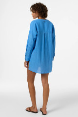 O'Neill Women's Belizin Long Sleeve Cover-Up Dress in Blue detail view