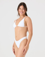 The Roxy Women's Haleiwa Scoop Cheeky Bikini Bottoms in Bright White