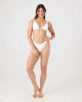 Roxy Women's Haleiwa Scoop Cheeky Bikini Bottoms Bright White detail view