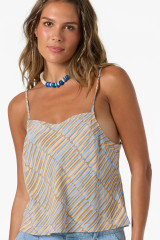 O'Neill Women's Matilda Stripe Top in Dark Khaki