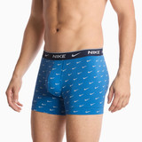Nike Men's Essential Cotton Stretch Trunks Brilliant Blue Swoosh/Safety Orange side view