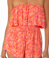 The Roxy Women's Lets Go Romper in Hot Coral