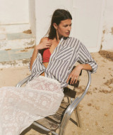 Marine Layer Jane Relaxed Linen Shirt natural front view