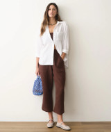 Marine Layer Jane Relaxed Double Cloth Shirt White back view