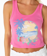 The Roxy Women's Scoop Baby Rib Tank Top in Shocking Pink