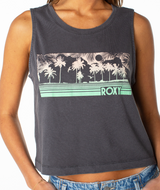 Roxy Women's Windy Palm Tank Top in original RZ40694AB5WY KTA colorway, back view