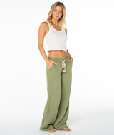 Roxy Oceanside Wide Leg Pants Parchment front