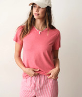 Marine Layer Tried & True Hemp Crew Tee Washed Red Stripe front