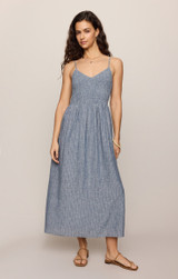 Z Supply Romy Striped Linen Maxi Dress full length